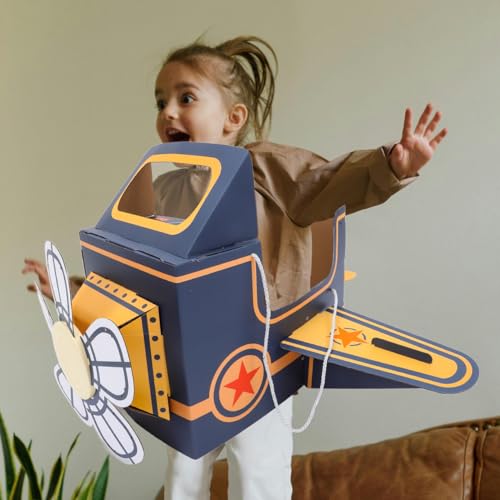 TOYANDONA Wearable Cardboard Airplane Toy Boy Outfit Dress Toddler Airplane Costume Cardboard Making Air Plane Interactive...