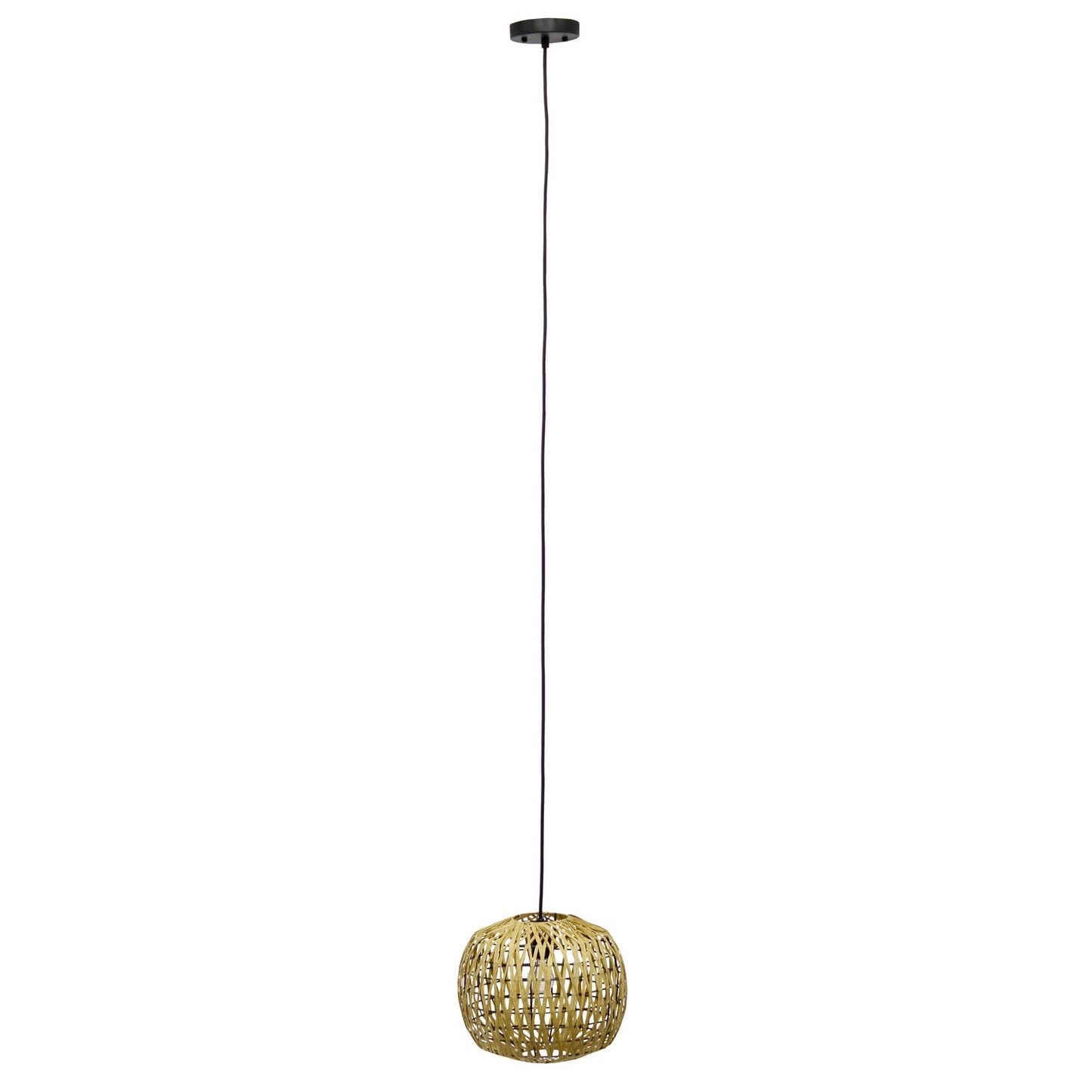 Elegant Designs PT1016-NAT 1-Light Ceiling Pendant, Woven Paper Rope, 11.38in Natural, Modern Bohemian Style for Kitchen, Hallway, Bedroom