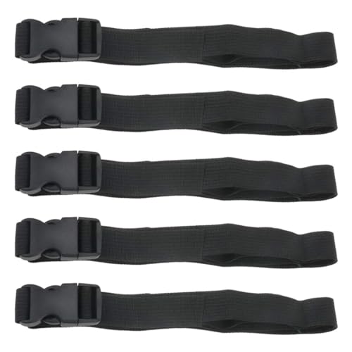 S SYDIEN 5Pcs Black Nylon Strap 1" x 47" (3.9ft) Buckle Straps with Quick Release Adjustable Straps with Buckles, Tie Down...