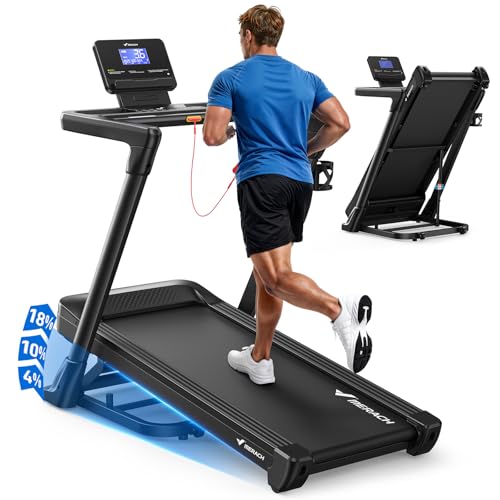 MERACH Treadmill with 15/18% Auto Incline, 55"/47"x18"/19" Wide Belt Treadmills, 0.5-8.7MPH/10MPH 3.5HP Brushless Incline ...