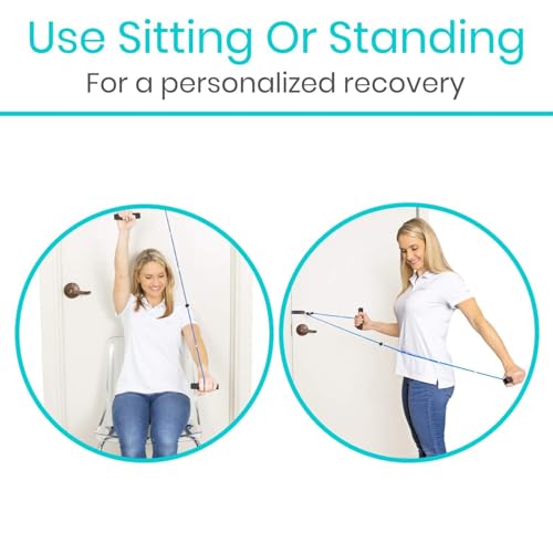 Vive Shoulder Pulley for Physical Therapy - Rotator Cuff Pain Pulley System - Over Door Rehab Exerciser - with Durable Met...