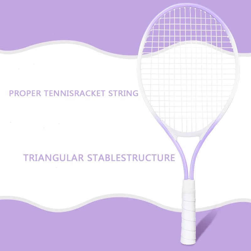 NEWSNOW Children's Tennis Racket for 2 Players, Suitable for Beginners, pre Worn 27 inch Lightweight Children's Racket, Su...