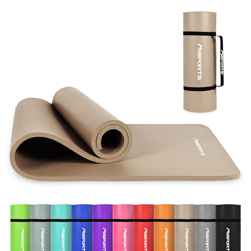 MSPORTS Yoga Mat Premium Non Slip Thick – Extra Comfortable Exercise Mat for Home Workouts, Pilates, Stretching & Gym – Cu...