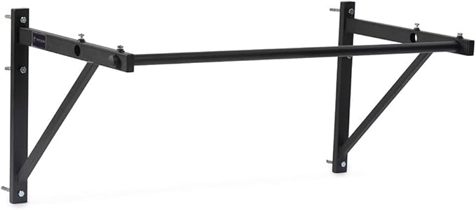 Titan Fitness Adjustable Depth 52" Wall Mounted Pull Up Bar, 14" or 22" From Wall, Rated 400 LB, Home or Garage Gym Chin U...