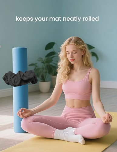 Mirmire Yoga Mat Scrunchie - Holds Your Yoga Mat in Style - Durable & Elasticity Fabric - Fits All Standard Yoga Mats (mat...