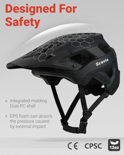 Scavin Mountain Bike Helmet for Adult, NTA 8776 E-Bike & Road Bicycle Helmet Certified Adjustable MTB Cycling for Men Wome...