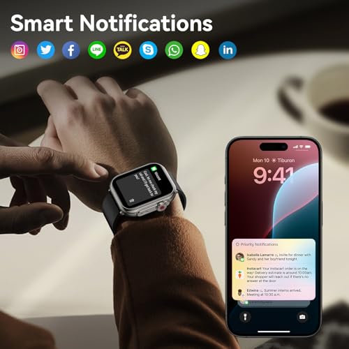 Smart Watch, 1.85" HD Fitness Tracker (Answer/Make Call), 1000 mAh Battery