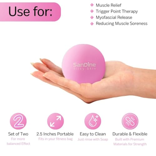Lacrosse Massage Balls for Deep Tissue Massage - Release Tension Relieve Muscle Soreness Improve Flexibility - Ideal for M...