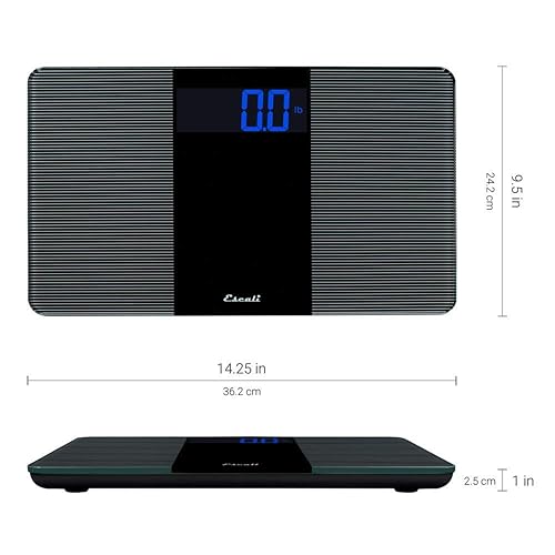 Escali Extra Wide Digital Bathroom Scale for Body Weight with Wide Platform for Natural Stance and Stability, High Capacit...