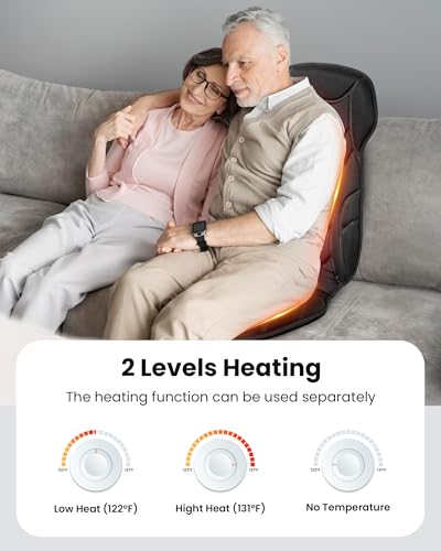 COMFIER Back Massager with Heat, Vibration Massage Seat Cushion with 8 Massage Nodes & 5 Modes, Adjustable Chair Massager ...