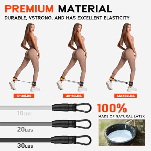 HPYGN Ankle Resistance Bands, Ankle Bands for Working Out with Cuffs, Resistance Bands for Leg Butt Training Workout Equip...