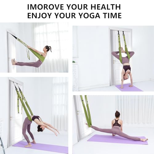 Yoga Stretching Strap, Leg Waist Back Bend Auxiliary Yoga Stretch Band, Upgraded Version with Door Anchor 2 Resistance Rop...