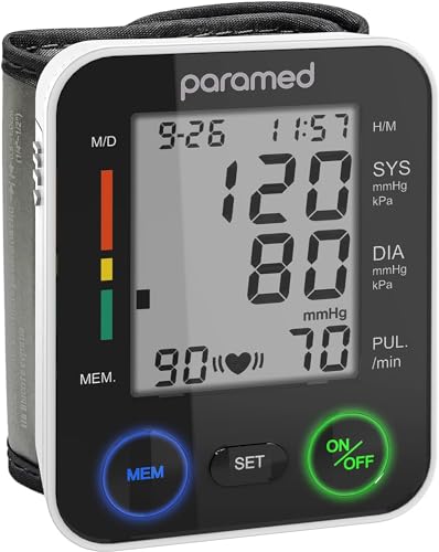 PARAMED Automatic Wrist Blood Pressure Monitor: Blood-Pressure Kit of Bp Cuff + 2AAA and Carrying case - Irregular Heartbe...