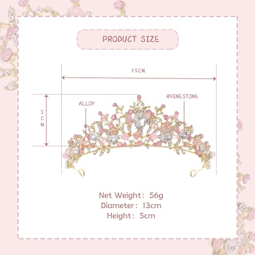 Meckerni Crystal Tiara Crown For Girls,Rhinestone Crown Headband Wedding Bridal Hair Accessories Birthday Prom Gift