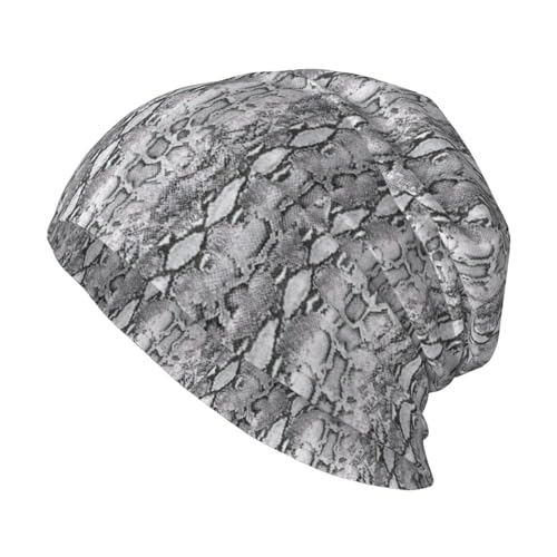 sackhg Snake Skin Black and White Print Winter Beanie Hat Men Women Soft Lightweight Thermal Cap for Outdoor Skiing Wear