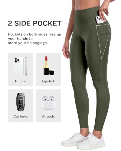 LZYVOO Leggings with Pockets for Women, 6 Packs Soft High Waisted Tummy Control Workout Yoga Pants