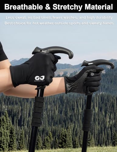 SUJAYU Full Finger Thin Hiking Gloves Women Men, Light Touchscreen UV Gloves for Hiking Running Workout Driving Women Men