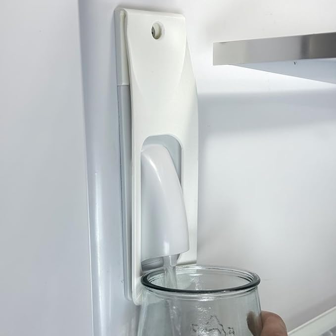 Upgraded Water Dispenser Lever, Universal Fridge Water Dispenser Attachment Inside Lever for Refrigerator Interior Fridge Water Button Pusher Adapter, One-Handed Operation (Screw-on)