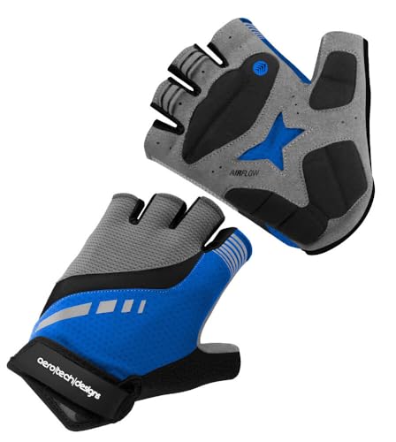 AERO|TECH|DESIGNS | Lightweight Cycling Gloves | Breathable Padded Palm Fingerless Glove