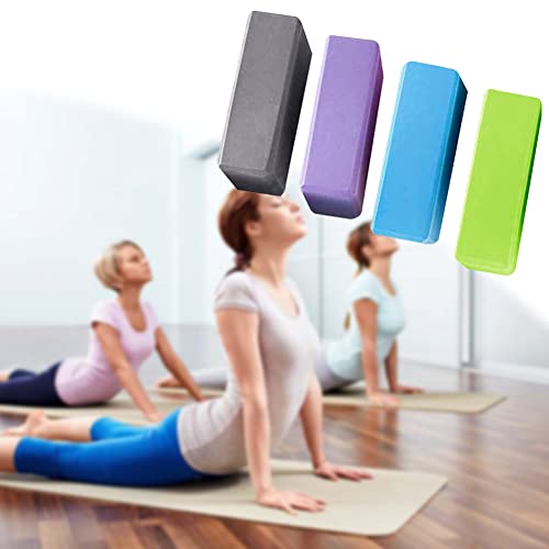 4 Pcs Yoga Blocks High Density EVA Yoga Brick Foam Blocks to Improve Strength, Flexibility and Balance, Non-Slip Surface f...