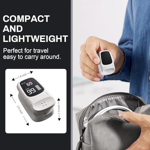 Fingertip Pulse Oximeter with Large LED Display, Accurate Spo2 & Heart Rate Monitor for Home Use, Sports, and Outdoor Acti...