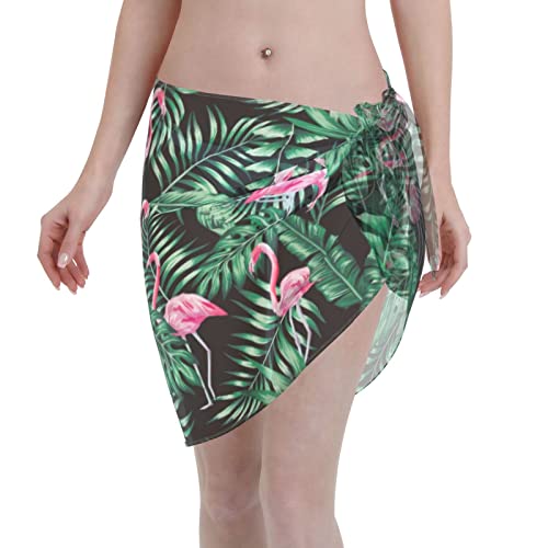 Rainbow Love Women Short Sarong Beach Wrap Sheer Bikini Chiffon Swimsuit Cover Up Skirt For Swimwear