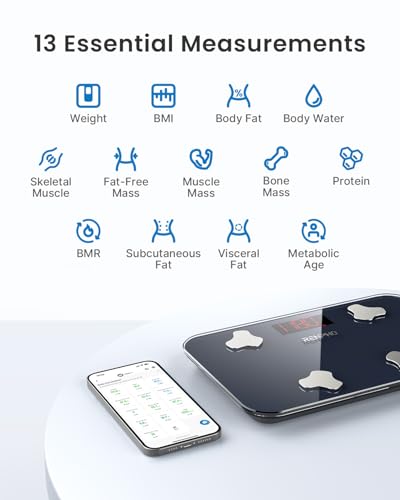 RENPHO Elis Go Travel Smart Scale with BMI, Body Fat, Muscle Mass | 13 Body Metrics via Bluetooth for Health Tracking, wit...