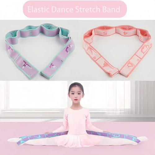 2pcs Stretch Strap for Kids,Elastic Yoga Stretching Strap with Loops, Multi-Loop Adjustable Exercise Stretching Bands，Stre...
