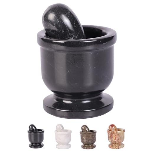 Exquisite Marble Mortar and Pestle Set - Your Ultimate Kitchen Essential for Grinding Spices, Making Guacamole, Salsa, Pesto, and Crushing Pills (Black Zebra, Oval Shape (2.5"))