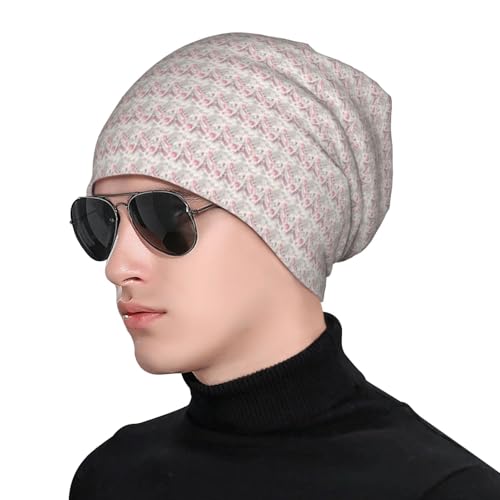 Romantic Paris Butterfly Print Winter Beanie Hat Men Women Soft Lightweight Thermal Cap for Outdoor Skiing Wear Black