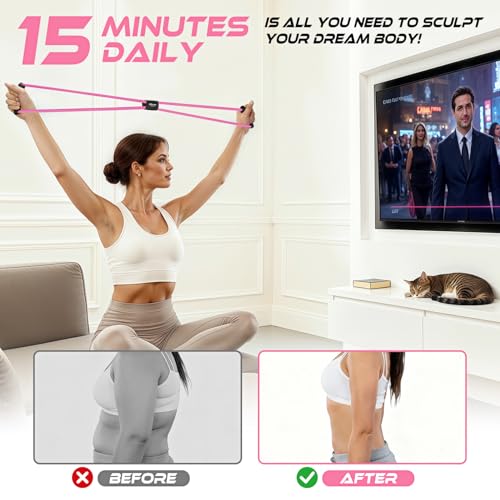Resistance Bands, Figure 8 Resistance Band, Exercise Bands with Handles, Weights Workout Bands for Arms, Back, Shoulder, L...