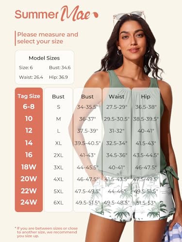 Summer Mae Blouson Women’s Tankini Swimsuits with Shorts Tummy Control Bathing Suits Side Pockets 2026