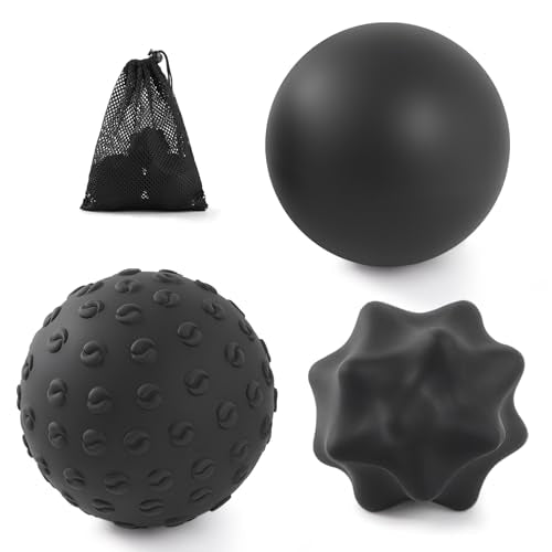 JIEJUNJIE Silicone Massage Balls Set for Myofascial Release,Yoga Deep Tissue,Trigger Point Therapy & Foot Plantar Fasciiti...