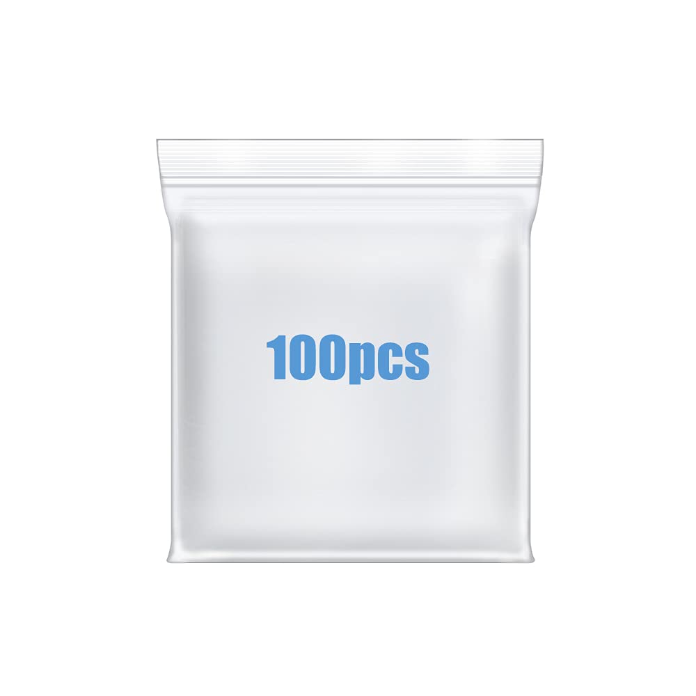 Macoota 2" x 2" Small Thick 4 Mil Plastic Bags 100 PCS Clear Resealable Zip Seal Lock Poly Bags Reclosable Heavy Duty Zipper Baggies Jewelry Earrings Coin Pills Packing