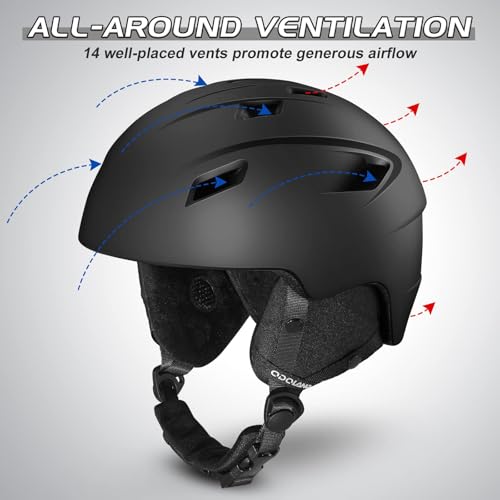Odoland Ski Helmet and Goggles Set, Snowboard Helmet Glasses for Men, Women & Youth - Shockproof/Windproof Gear for Skiin...