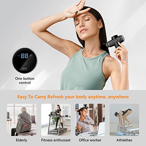 AERLANG Mini Massage Gun,Muscle Deep Tissue Massager Gun, Handheld Percussion Back Massager, Portable Quiet Massage Gun wi...