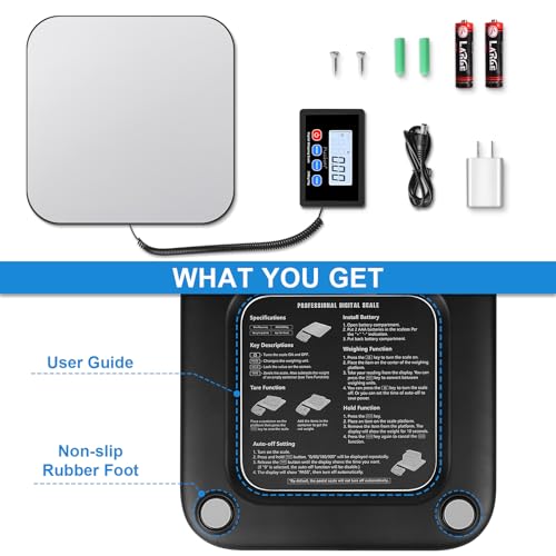 Fuzion-LiftX Shipping Scale, 440LB/200KG x 10g Digital Postal Scale, Hold/Tare Function, Shipping Scale for Packages Small...