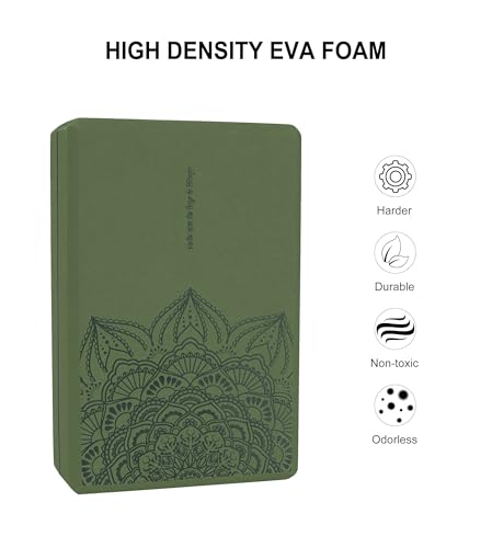 nuveti Yoga Blocks Set of 2, High Density Yoga Brick Foam Blocks to Improve Strength, Flexibility and Balance Brick Foam B...