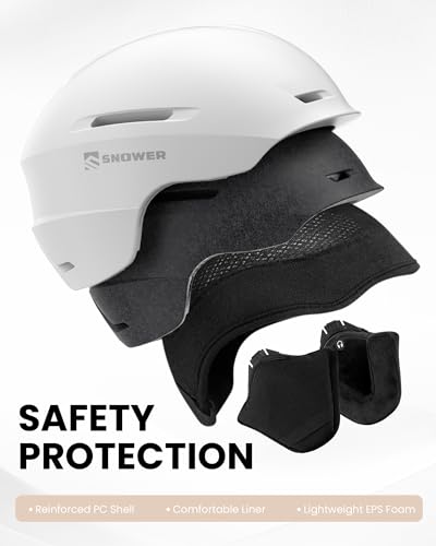 SNOWER Ski Helmet with Goggles, 2-in-1 Snowboard Helmet and Visor Goggles Combo - Adjustable Fit & Ventilation System - Sn...