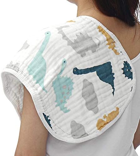 ShoppeWatch Muslin Burp Cloths Baby Burping Bibs 100% Organic Cotton 5-Pack Large 6 Layers Thick Soft Absorbent Cloth Spit Up Dribble Towels Rags for Newborns & Babies Unisex Shower Gift BB20