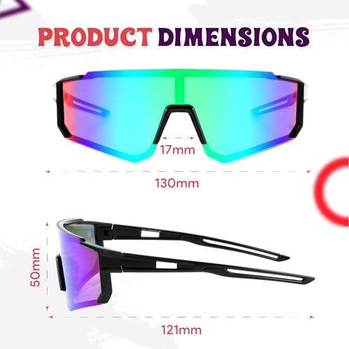 Yogo Vision Kids Sports Sunglasses Youth Lightweight Baseball Sun Glasses UV400 Protection Sport Frame Shades for Boys Girls