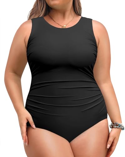 Daci Women Plus Size One Piece Swimsuit Tummy Control Athletic Bathing Suit Slimming Swimwear