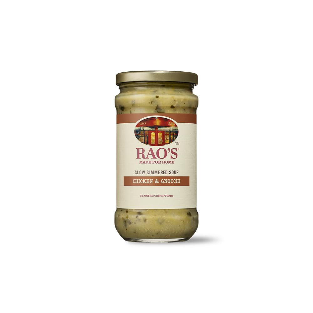 Raos Made for Home Chicken Gnocchi Soup 16oz  Traditional Italian Heat and Serve Soup  Made with enhanced Quality Chicken and Vegetables