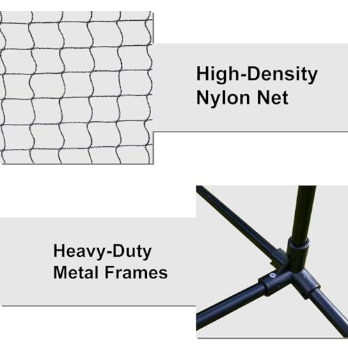 PGL 10x3FT Badminton Net - Foldable Extendable Poles for Multiple Sports Heights - Ideal for Tennis Pickleball -Portable a...