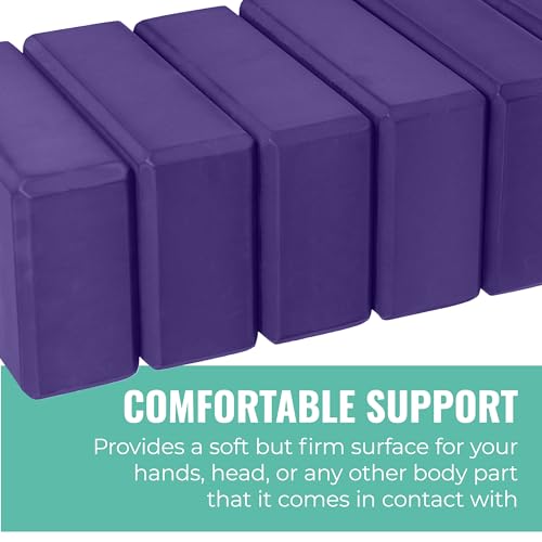 Upward Fit 3" Yoga Block, 10 Pack Bulk EVA Foam Yoga Blocks, Firm and Supportive Yoga Brick, Balance Foam for Stretching, ...
