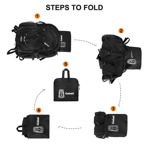 45L Hiking Backpack with Rain Cover, Lightweight Foldable Camping Backpack for Trekking, Water-Resistant Daypack with Hiki...