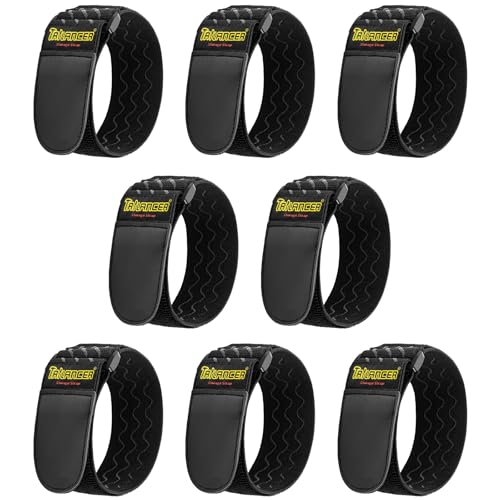 Trilancer Elastic Cinch Straps with Anti-Slip Strips, 12 "x 2"(8 Pack) Heavy Duty Multipurpose Hook and Loop Straps for Ex...