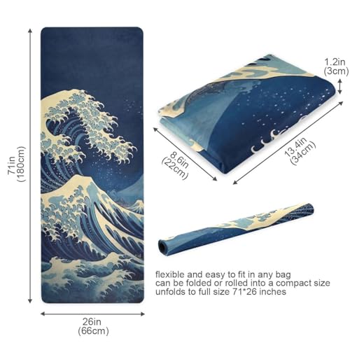 SDMKA Skull Yoga Mat for Women Men 71" x 26" Non Slip Exercise & Fitness Mat 1mm Thick Workout Mat for Yoga, Pilates, Come...