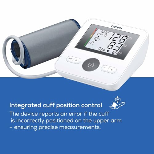 Beurer BM27 Upper Arm Blood Pressure Monitor for Home Use with Automatic Adjustable Cuff, 120 Memory Sets, Irregular Heart...
