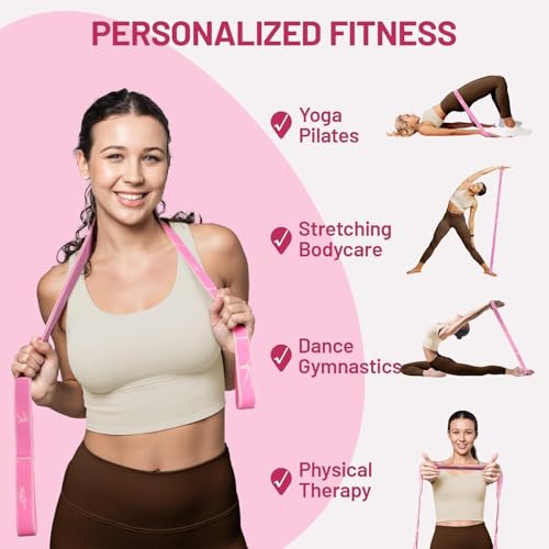 Slim Panda Stretch Strap, Multi-Loop for Physical Therapy,Elastic Yoga Stretching Strap for Dance,Yoga, Pilates & Gymnasti...